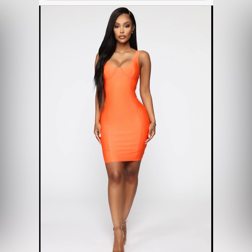Fashion Nova Orange Mini Dress Size 2X